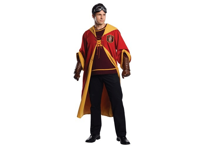 Adult Harry Potter Gryffindor Robe with Crest & Hood, Red/Black, One Size,  Wearable Costume Accessory for Halloween